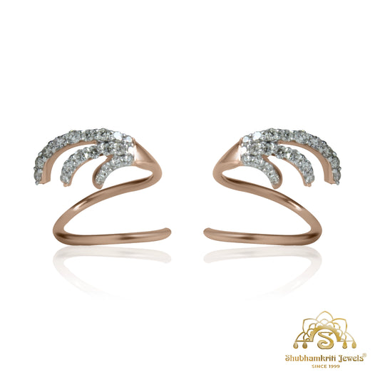 Crystal Wave Diamond Earrings