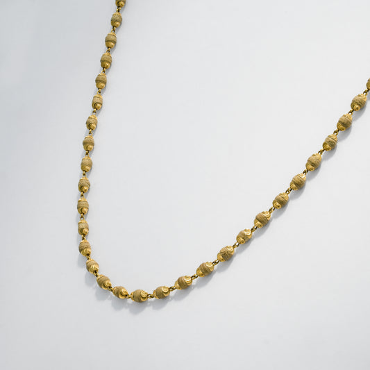 18k Yellow Gold Classic Textured Gold Bead Chain