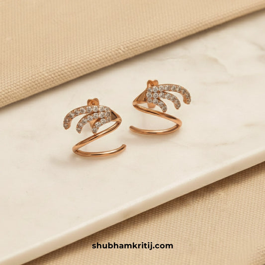 Crystal Wave Diamond Earrings (On Pre-Order)