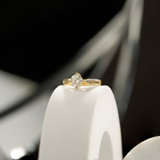14K Solid Gold Classic Solitaire Diamond