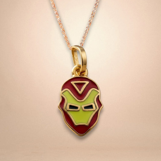 Iron Man Pendant 18k Gold Plated Superhero Charm