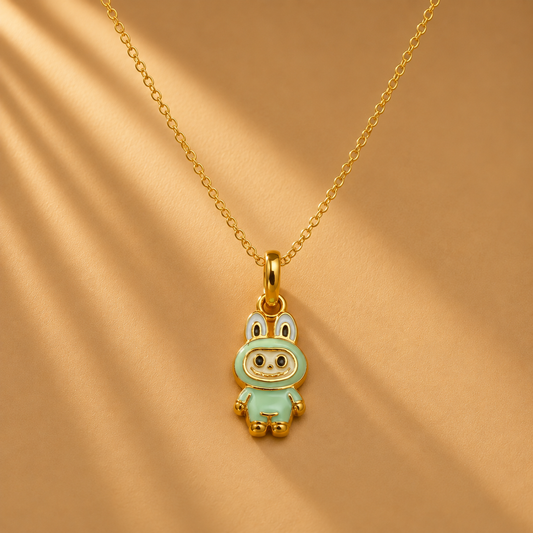 Labubu Rabbit 18k Gold Plated Enamel Charm Pendant Only