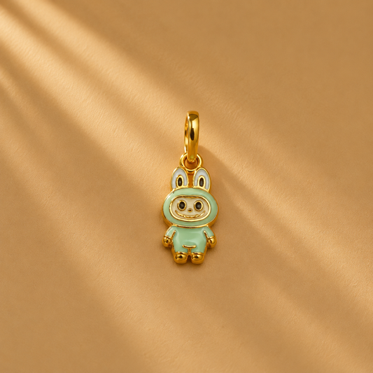 Labubu Rabbit 18k Gold Plated Enamel Charm Pendant Only