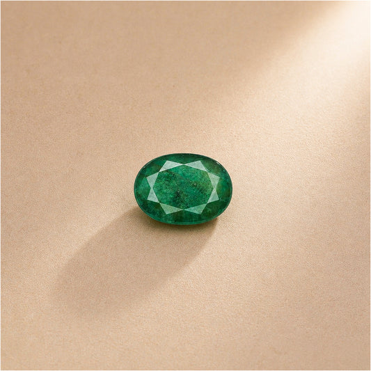 Natural 4.24 C Emerald Oval 4.65 Ratti Panna
