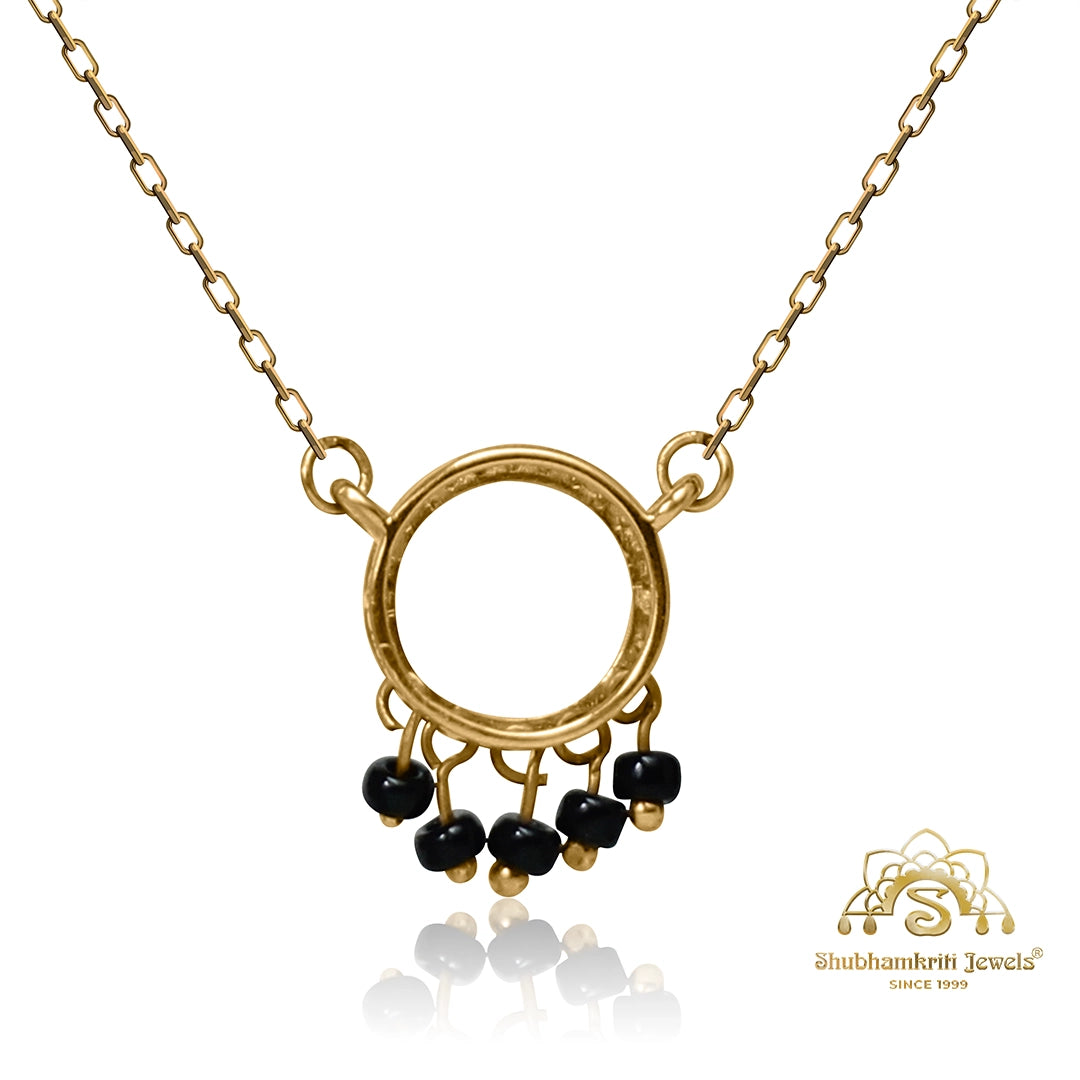 Elegant black bead mangalsutra design