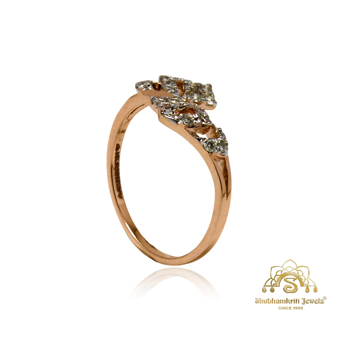 Rose gold vine diamond ring