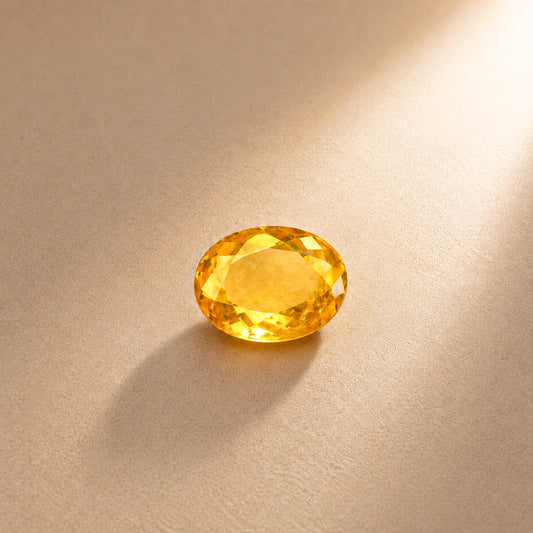 Natural 6.15 C Yellow Sapphire 6.84 Ratti Pukhraj
