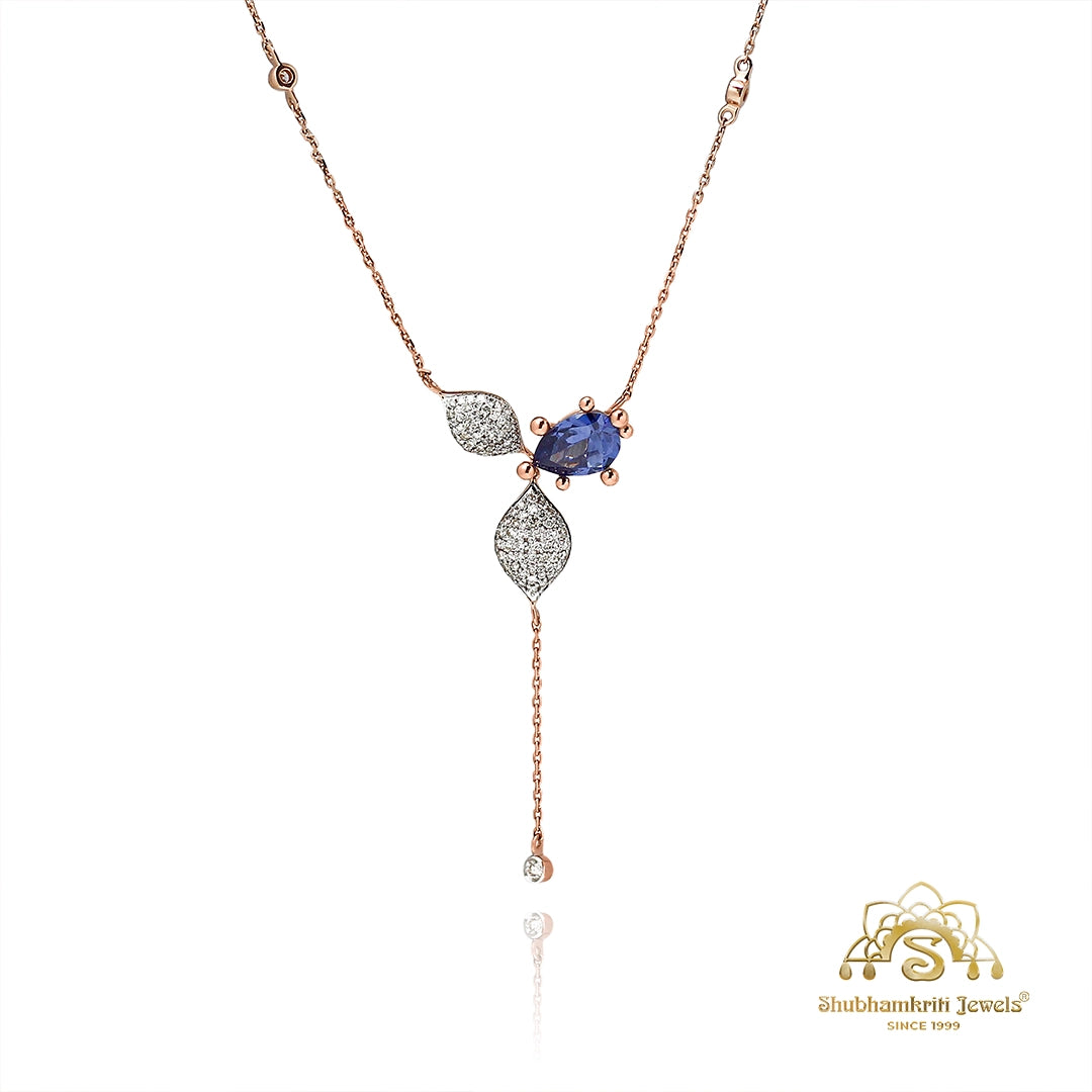 Elegant rose gold sapphire pendant