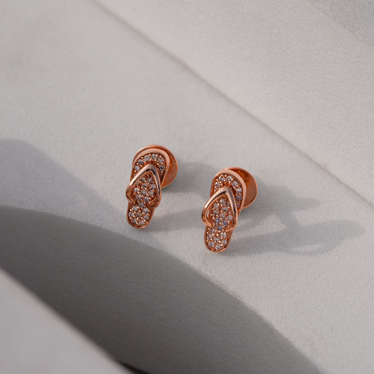 9k Solid Gold Modern Layered Natural Diamond Stud Earrings