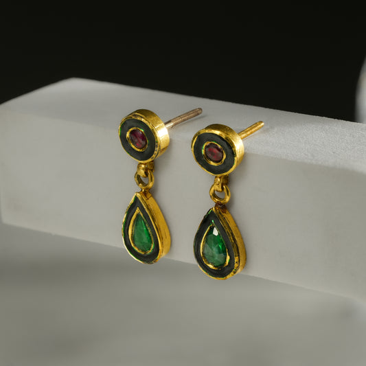 22k Gold WITH Emerald Grace Traditional Necklace Set