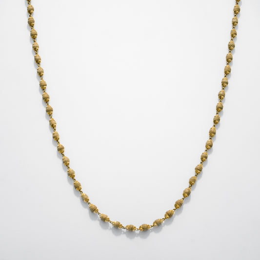 18k Yellow Gold Classic Textured Gold Bead Chain