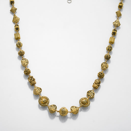 22k Yellow Gold Heritage Filigree Gold Bead Necklace