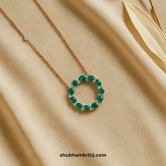 Emerald Radiance Circle Necklace