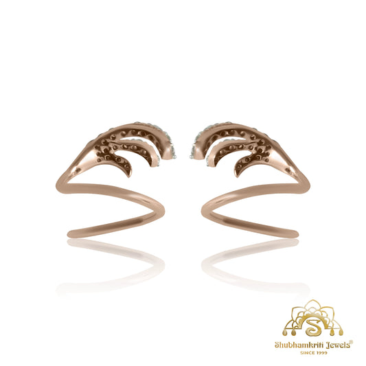 Crystal Wave Diamond Earrings