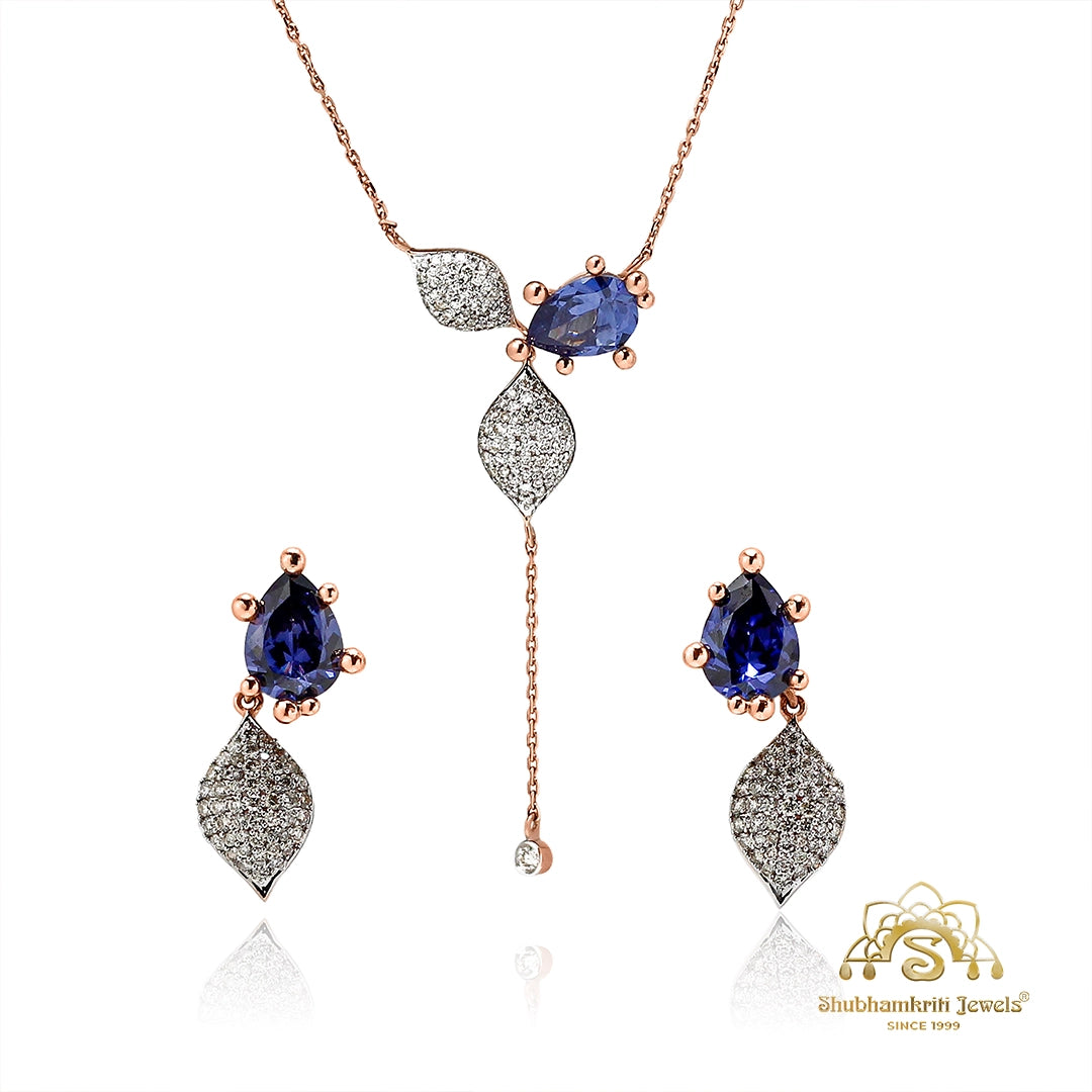 Designer blue sapphire necklace for women