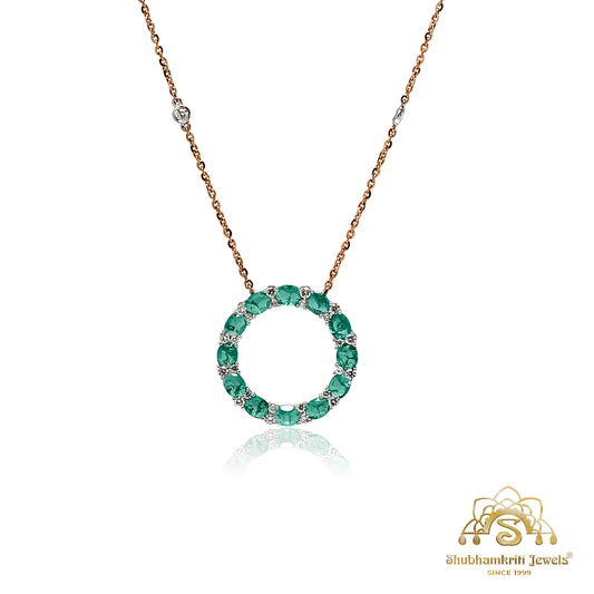 Emerald Radiance Circle Necklace