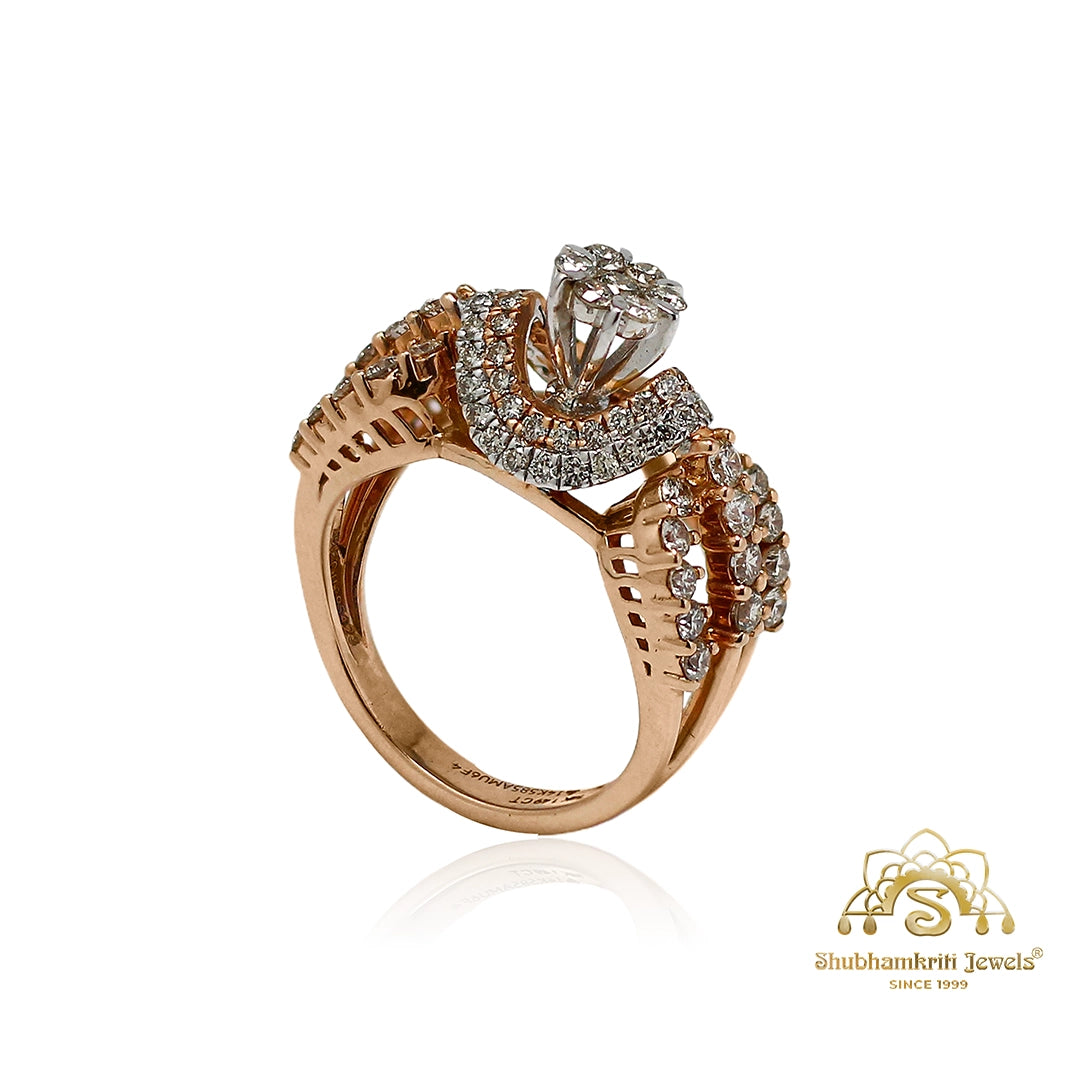 Designer rose gold jewelry ring