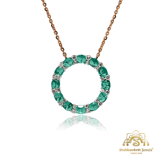 Emerald Radiance Circle Necklace