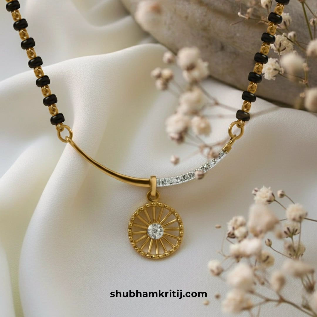 Luxury diamond pendant black bead chain