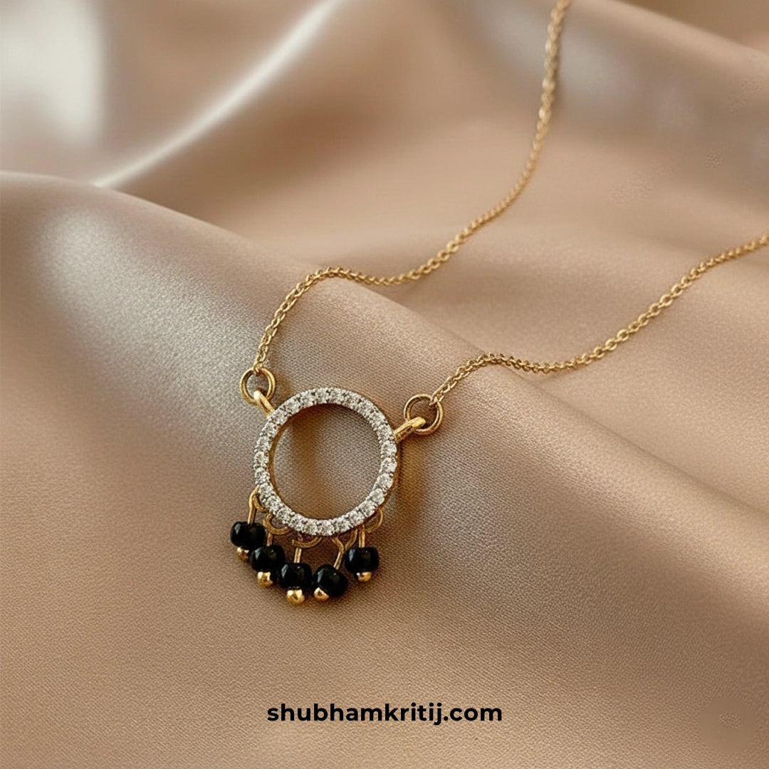 Modern circle pendant mangalsutra for women