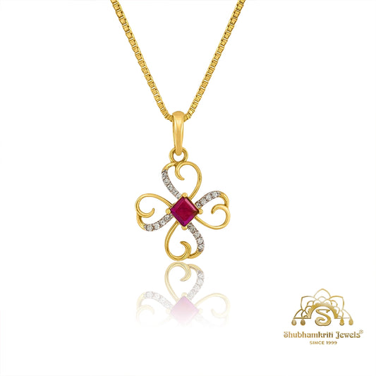 Luxury ruby pendant with earrings
