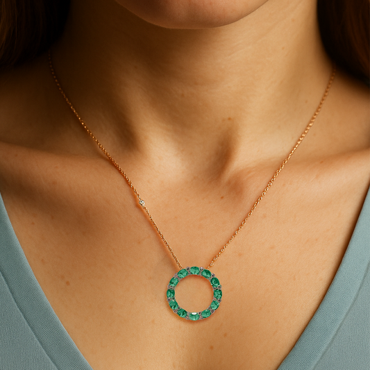 Emerald Radiance Circle Necklace
