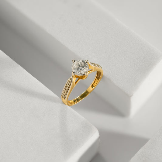 14K Solid Gold Classic Solitaire Diamond