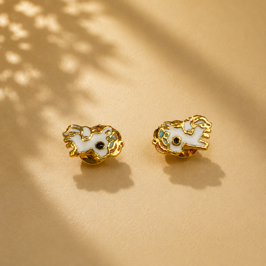 Unicorn Earrings 18K Gold Plated Enamel Animal Studs for Girls