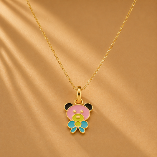Teddy Bear Charm Pendant 18k Gold Plated Colorful Charm Gift