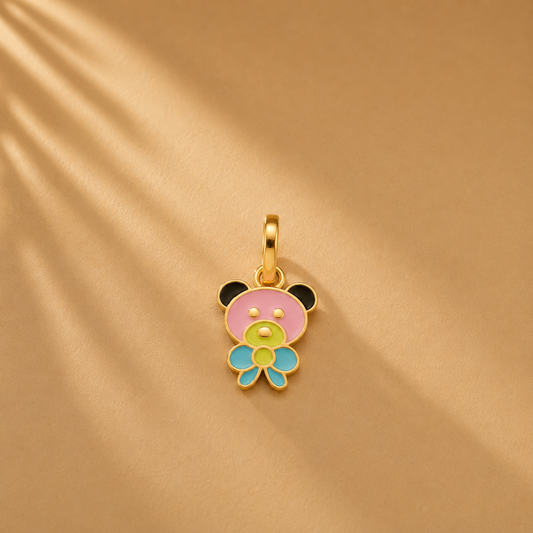 Teddy Bear Charm Pendant 18k Gold Plated Colorful Charm Gift