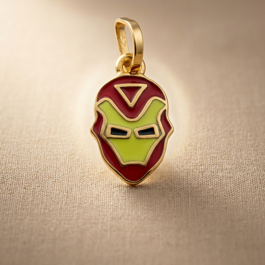 Iron Man Pendant 18k Gold Plated Superhero Charm