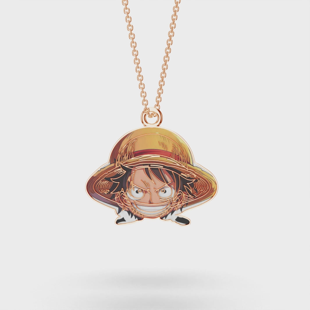 Rose Gold Monkey D Luffy Pendant