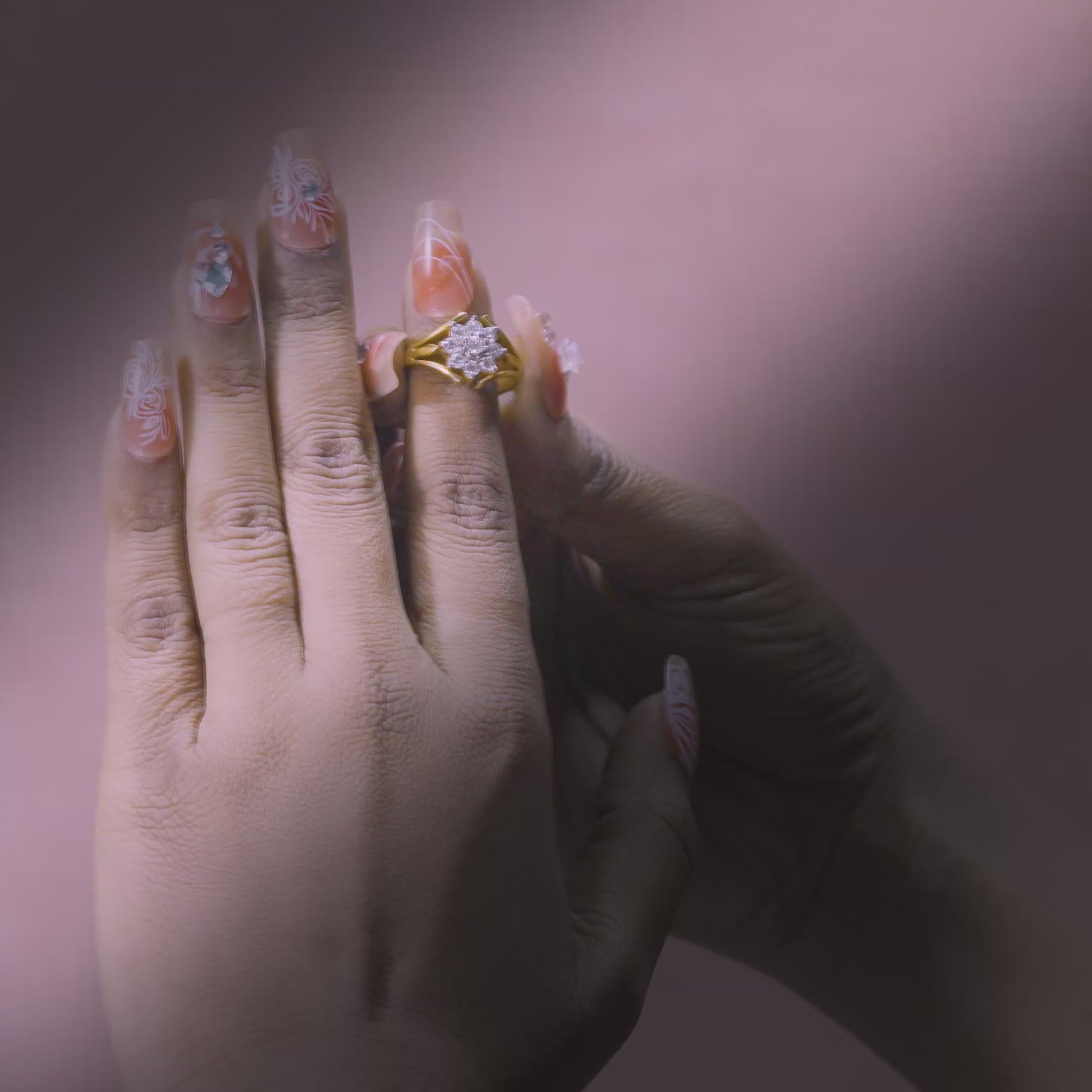 14K Solid Gold Radiant Cluster Gold Ring