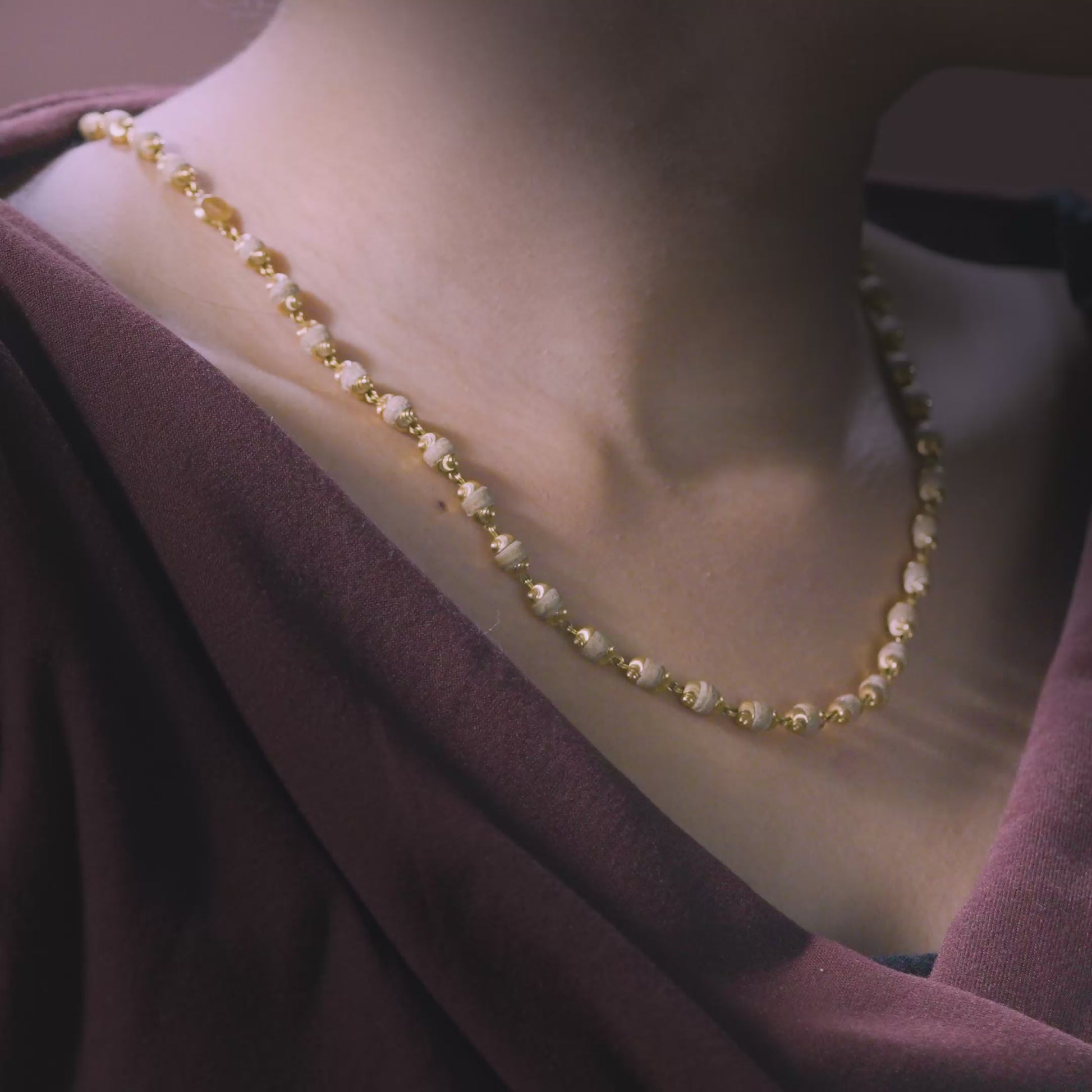 18k Yellow Gold Classic Textured Gold Bead Chain