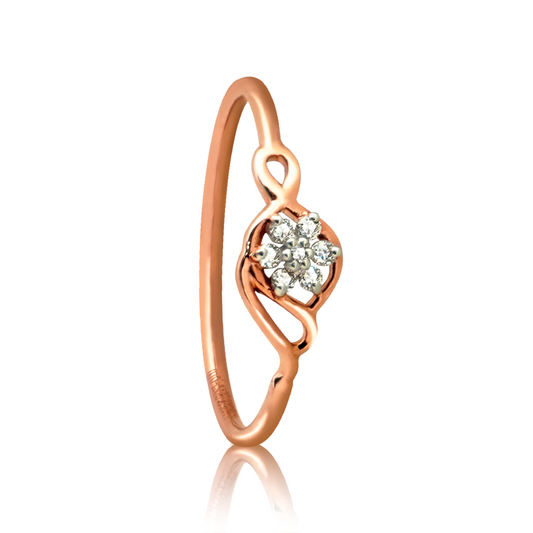 Golden Petal Bloom Diamond Ring